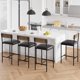 thumbnail image 3 of Set of 4 bar stools con footrest, pu forrado counter - height bar stools y backrests. suitable para kitchen island, apartment counter bar. fácil montaje, rustic brown., 3 of 5