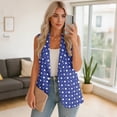 thumbnail image 4 of Uorisanigo White Polka Dots Women's Suit Vest with Pockets Open Front Blazer Vest for Women Size S Lightweight Button Down Sleeveless Waistcoat Vests Elegant, 4 of 7