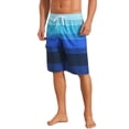 thumbnail image 4 of INSPIRE CHIC Men's Colorblock Striped Adjustable Drawstring Vacation Surfing Board Shorts 34 Blue, 4 of 4