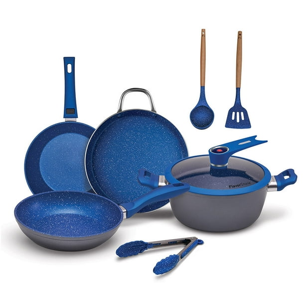 Bateria de Cocina Flavor Stone Light Master Set 8 Piezas Antiadherente Azul