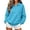 Sky Blue, variant on Women's Sweatshirts,2‑Button Collar Long Sleeve Loose Casual Solid Pullover Tops,Vacation Travel Outfit