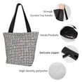 thumbnail image 3 of Defioc Black And White Houndstooth Print Tote Bag for Women,Shoulder Bag with Zipper Casual Tote's Handbag Big Capacity Shoulder Bag with Inner Pocket Fit for Shopping,Office,Travel, 3 of 7