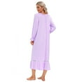 thumbnail image 3 of Womens Long Sleeve Nightgown Soft Victorian Princess Style Nightgown for Ladies Vintage Palace Sleepwear Comfy Loose Gown, 3 of 10