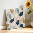 thumbnail image 3 of Canvas Wall Art, Blue Beige Leaf Framed Canvas Prints for Bathroom Kitchen, Farmhouse Summer Botanical Watercolor Gallery Wrapped Wall Decor for Home Office, Gifts, 10"x10" Ship Next Day, 3 of 9