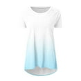 thumbnail image 3 of Aofany Plus Size Tops for Women Plus Size Print V Neck Short Sleeved Long T-shirt Blouse, 3 of 4