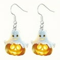 thumbnail image 4 of Top-kevin Halloween Drop & Dangle Earrings Set - Acrylic Vintage Cute Skeleton & Ghost with Pumpkin Charms, Alloy Hooks, Festive Jewelry for All Seasons, No Feather, Non-Mosaic Daily & Festival Wear, 4 of 6
