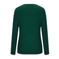 thumbnail image 6 of Idoravan Womens Tshirts V Neck Long Sleeve Tops Tee Solid Color Blouse Womens Winter Sexy V Neck Long Sleeve Tops Regular Blouse Green M, 6 of 7