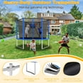 thumbnail image 4 of XMIKA 10FT 12FT 14FT 16FT Outdoor Trampoline, Trampoline with Enclosure Net for 2-3 Kids, 1000LBS Trampolines with Basketball Hoop, Light, Sprinkler, Backyard Trampolines for Adults, Heavy Duty, 4 of 9
