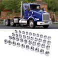 thumbnail image 1 of 60Pcs 33mm Lug Nut Covers, ABS Chrome Plastic, AntiRust, Cylinder Threadon Caps for Semi Trucks, Pushon, Flanged Design Enhances Fastening Performance, Suitable for Most Trucks,, 1 of 7