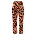 thumbnail image 5 of DHFJKG Women Linen Capri Pants Leopard Printed Summer Lightweight Loose Fit Casual Drawstring Beach Pants Stylish Trousers, 5 of 5