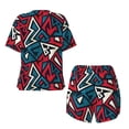 thumbnail image 5 of Naloa Geometric Elements Women's Short-Sleeved Pajama Set, Loungewear, Summer pajamas, Breathable Cozy - Large, 5 of 9