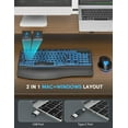 thumbnail image 5 of Wireless Keyboard and Mouse Combo - Ergonomic Wave Rechargeable Keyboard with Soft Leather Wrist Rest, RGB Backlit -Black, 5 of 8