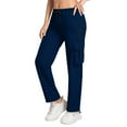 thumbnail image 3 of BXINGOHAI Women's Cargo Joggers Trendy Travel Hiking Pants with Zippered Pockets for All Season Navy 2XL, 3 of 8