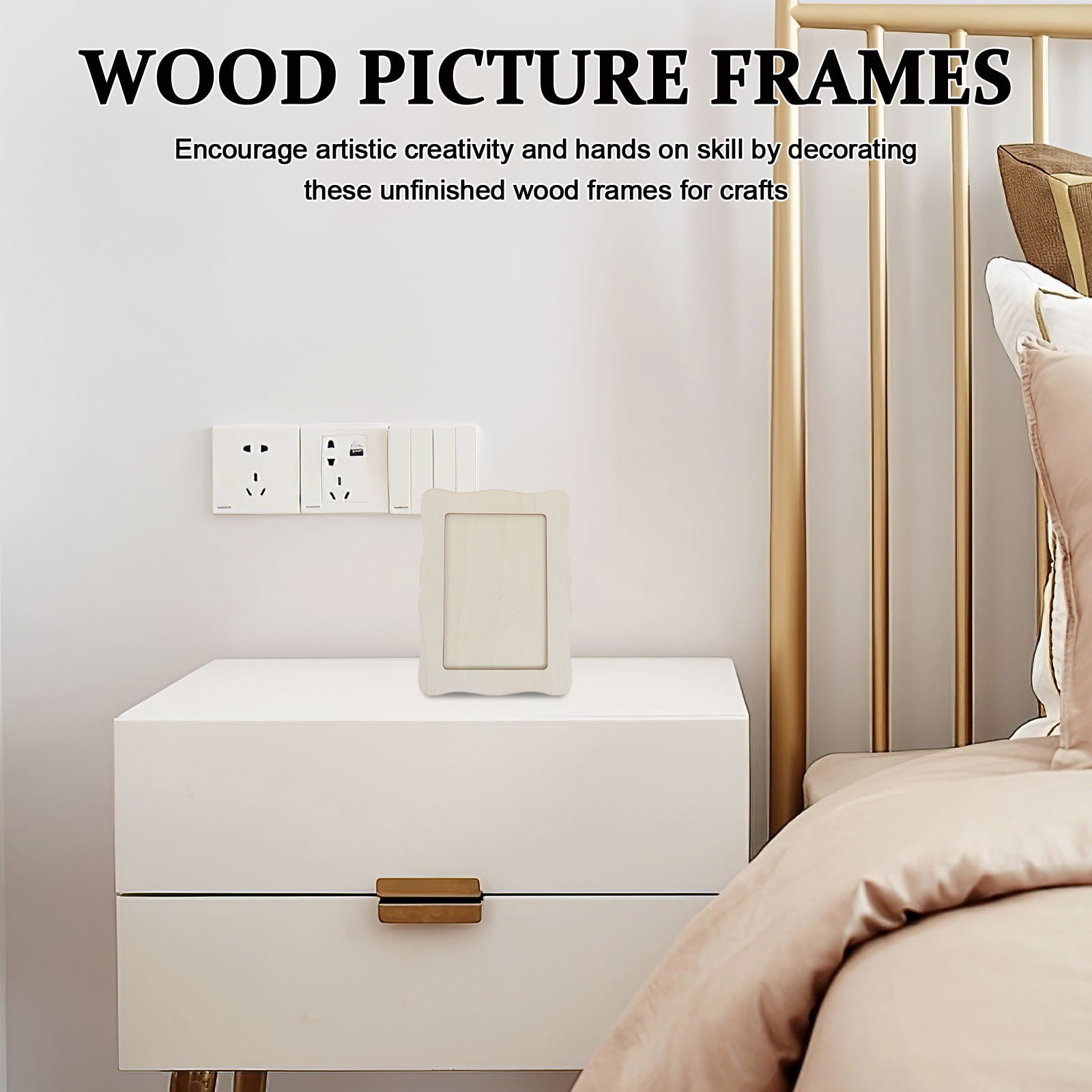 Phenofice 1Set Wooden Standing Picture Frame DIY Craft Kit Assorted Color Paintable Photo Display
