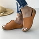 thumbnail image 3 of WDOplteas Sandalias Cuña Con Plataforma para Mujer Con Cojín Grueso Diapositivas (39 Marrón), 3 of 9