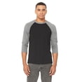 thumbnail image 2 of Bella 3200 Unisex 3 By 4 Sleeve Baseball Tee - White & Kelly, Small, 2 of 2
