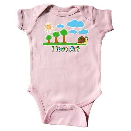 

Inktastic Painting Snail I Love Art Clouds Sun and Tree Gift Baby Boy or Baby Girl Bodysuit