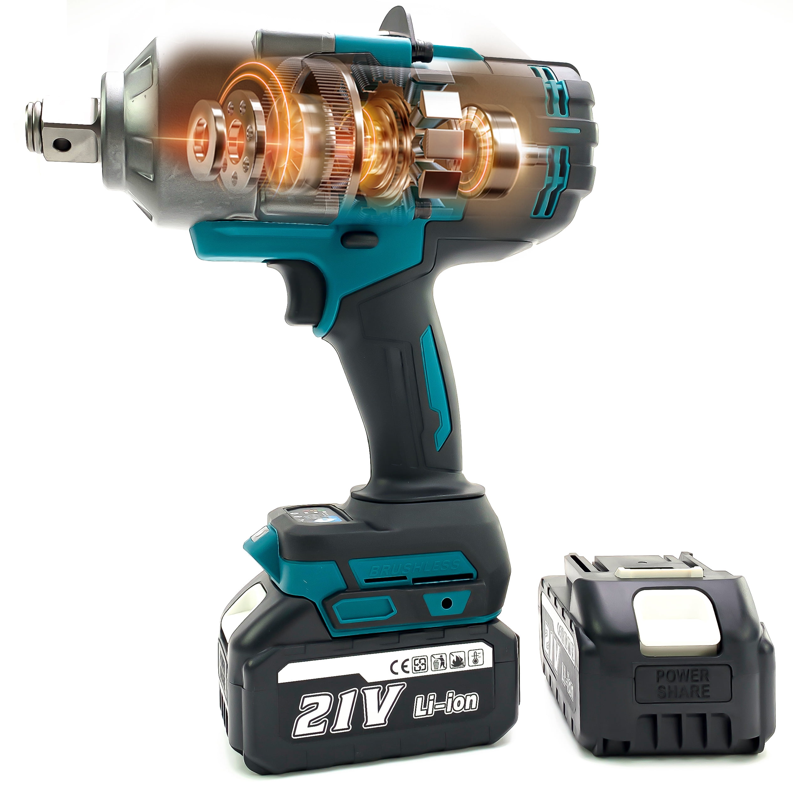 iMeshbean Brushless Cordless 3/4” High Torque Electric Impact Wrench 1549Ft-lbs(2100Nm)