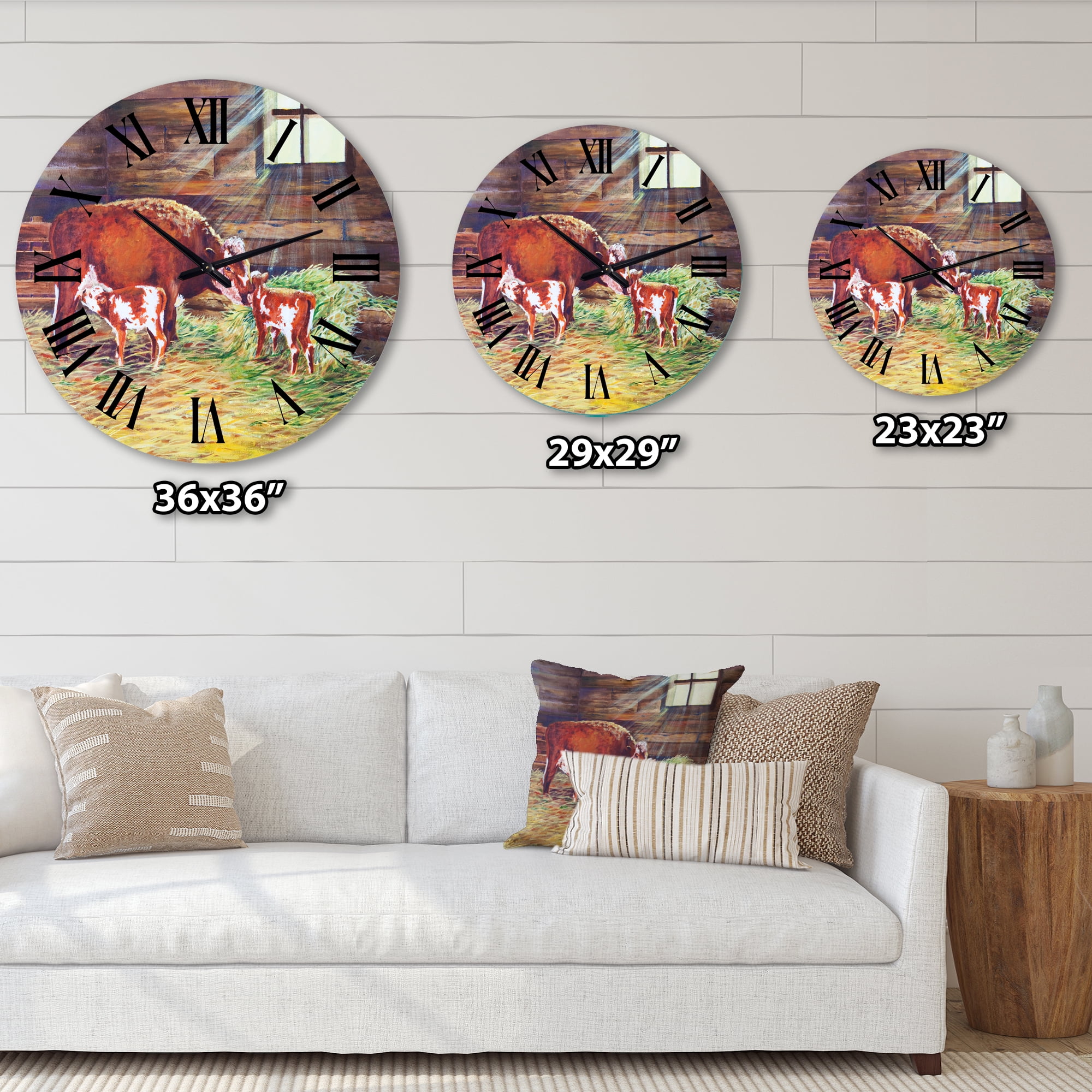 Designart 1 in Quartz Farmhouse Wall Clock