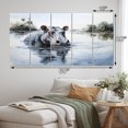 thumbnail image 4 of Designart "Serene African Hippos II" Animals Wall Art Prints Set, 4 of 5