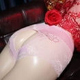 thumbnail image 6 of Homenesgenics Underwear for Women Plus Size under $10 Women's Mid-waist Sexy Lace Open Transparent Panties Briefs Pink XL, 6 of 6
