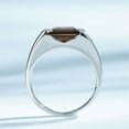 thumbnail image 4 of Mens Smoky Quartz Ring, 925 Sterling Silver Men's Engagement Ring, 8mm Emerald Cut Brown Gemstone [November Birthstone Wedding Band Ring Jewelry, 4 of 4