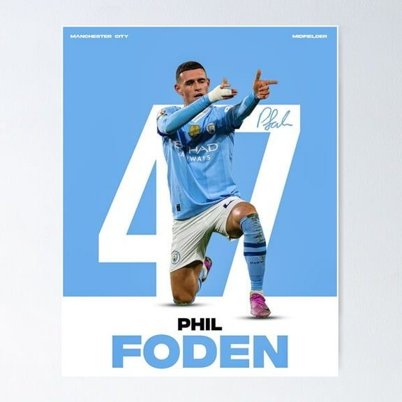 Phil Foden Minimalist Poster Poster Wall Art, Modern Wall Decor For Living Room Bedroom, 8x12 UNFRAMED
