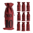 thumbnail image 2 of TOP! 1 to 10 Burlap Wine Bags Blind Tasting,Wine Wedding Table Numbers,Wine Tasting Bags,,Christmas,10 Pcs,Red, 2 of 4