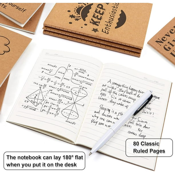 Feela 30 Pack Kraft Mini Pocket Notebooks, 15 Designs, 80