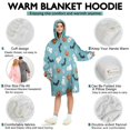 thumbnail image 5 of Wearable Oversized Blanket,Blue Halloween Ghosts Pumpkins Skulls and Bats Wearable Blanket Hoodie for Adults,Cozy Hooded Blankets with Super Pockets,Super Warm Fuzzy Pullover for Women & Men, 5 of 6