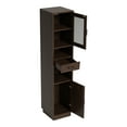thumbnail image 3 of Hury Multi-Storage Wood Tower Cabinet, Vintage Walnut, 3 of 13