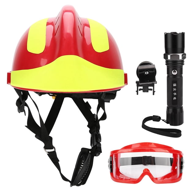 Cascos de seguridad de rescate, casco de protección antiimpacto para bomberos, con linterna frontal y gafas protectoras.