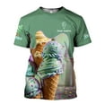 thumbnail image 6 of Personalized 3D Ice Creams T Shirt with Name, Custom Ice Cream Shirts for Team, Men Women unisex 3D shirt (Teal, 5XL), 6 of 10