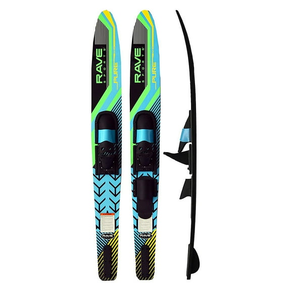 RAVE Sports 02399 Adult Perfect Fit 67 Inches long Pure Combo Water Skis, Blue