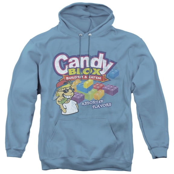 Dubble Bubble Candy Blox Adult Pullover Hoodie Sweatshirt Carolina Blue