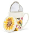 thumbnail image 1 of Set of 4 Sunflowers & Bees Covered Mug & Strainer, 1 of 1