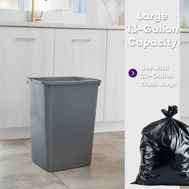 Superio Large Kitchen Trash Can 13 Gallon, 52 Qt Waste Bin for