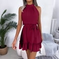 thumbnail image 2 of Afdoent Women's Dresses Sleeveless Summer Dress Wedding Guest Casual Beach Outfits Belted Fashion Beach Vacation Clothes, 2 of 6