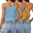 thumbnail image 3 of fatyb Women's 3 Pack Ribbed Tank Tops Scoop Neck Spaghetti Strap Cami Shirts Slim Crop Going out Shirts, 3 of 6