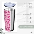 thumbnail image 4 of Hearts Leopard Tumbler 20oz Heart Stainless Steel Insulated Tumblers with Lid and Straw Cute Pink Travel Coffee Mug Tea Wine Cups Water Bottle Gifts for Women, 4 of 6