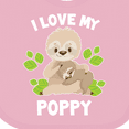 thumbnail image 4 of Inktastic Cute Sloth I Love My Poppy with Green Leaves Boys or Girls Baby Bib, 4 of 4