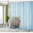 thumbnail image 5 of Ambesonne Animal Shower Curtain, Vivid Rustic Kitty, 69"Wx75"L, Caramel Blue, 5 of 5