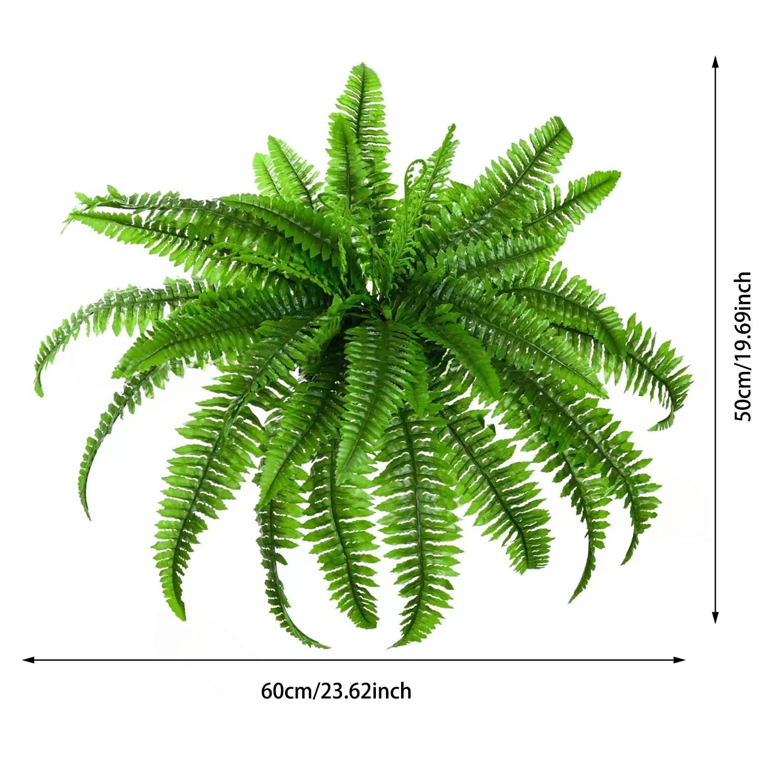 2025 New Single Silky Artificial Boston Fern 21-Leaf - Lifelike Fern Bush 23.6" for Outdoor & Indoor Decor, Large Greenery for Planters, Office, Living Room, Front Porch