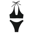 thumbnail image 3 of Women's Solid Color Swimsuit with Matching Bikini Set Bikini Tops for Teens High Bikini Womens Bikini Bikini Poster Bikini Competition Heels Bikini for Small Chest Women Lifeguard Bikini Womens, 3 of 7