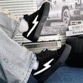 thumbnail image 5 of Men's Lace-Up Suede Lightning Pattern Low Top Skate Shoes, 5 of 7