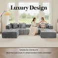 thumbnail image 4 of Kelyda 130'' U Shaped Sectional Couches, Modern Deep Seat Foam Boneless Cloud Sofa for Living Room Grey, 4 of 9