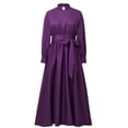 thumbnail image 3 of Women's Nun Costume Long Sleeve Clergy Dress Maxi Length with Waist Tie and Collar for Halloween Cosplay Theatrical Roleplay Outfit Religious Habit Dress Up, 3 of 6