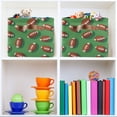thumbnail image 6 of Yayeee 2 Pack Canvas Storage Basket with Handles for Shelves Fabric Bins Closet Organizer, American Footballs, 6 of 8