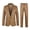 Khaki, variant on 2Pcs/Set Men Spring Autumn Solid Color Business Suit Lapel Long Sleeve Pockets Single Button Blazer Mid-rise Slim Fit Long Pants Set