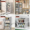 thumbnail image 6 of Closet Organizers, 5 Pack Folding Plastic Drawer Storage for Clothes, Stackable Storage Bins for Closet Cupboard RV Bathroom (5 L) (Gray), 6 of 14